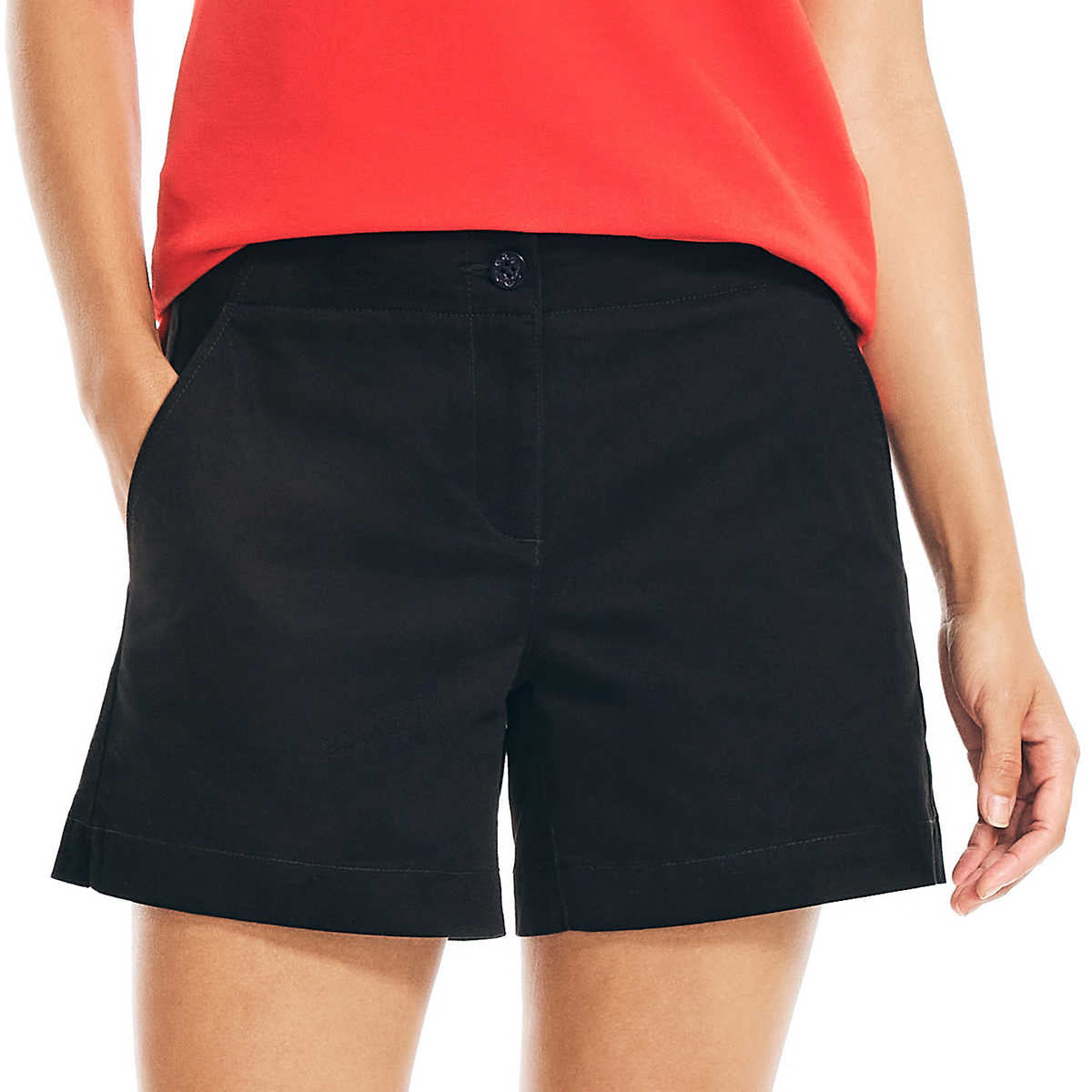 Nautica Womens Midweight Mid-Rise Twill Shorts