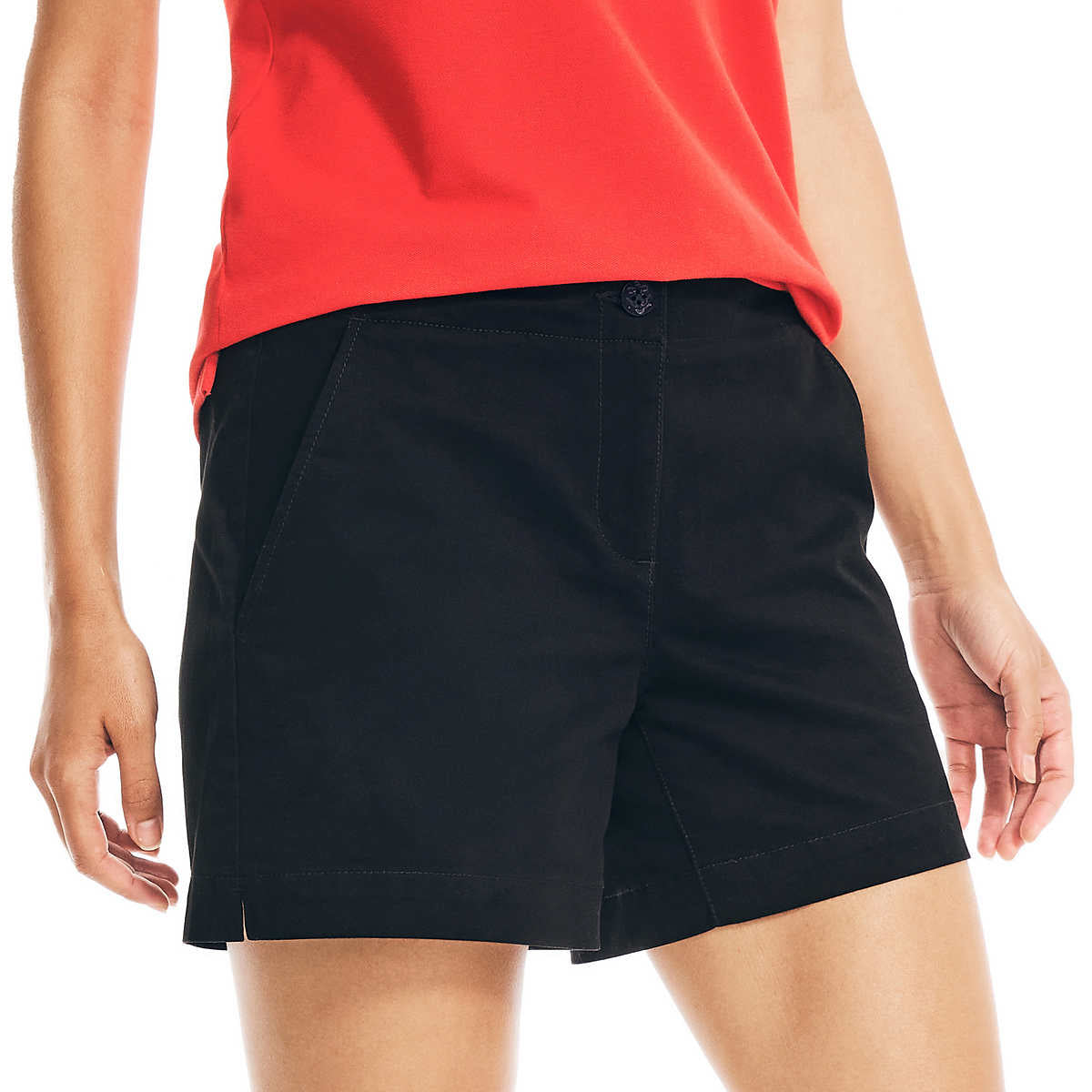 Nautica Womens Midweight Mid-Rise Twill Shorts