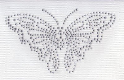 Butterfly Iron On Hot Fix Rhinestone Transfer --Clear