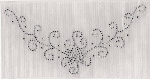 V Neckline Iron On Hot Fix Rhinestone Transfer -- Clear