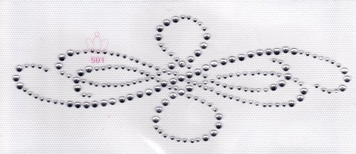 Swirl Iron On Hot Fix Rhinestone Transfer -- Clear