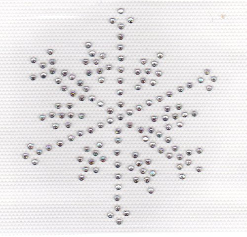 Snow Flake Iron On Hot Fix Rhinestone Transfer -- AB Clear